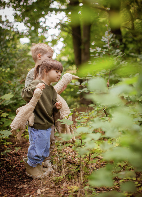 Stuffed goose, small, linen