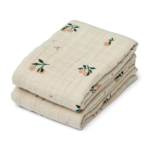 2-pack of muslin cloths Peach Sea Shell