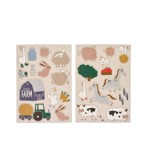 Liewood Magnete Vento Farmlife / Sandy mit Bauernhof-Motiven