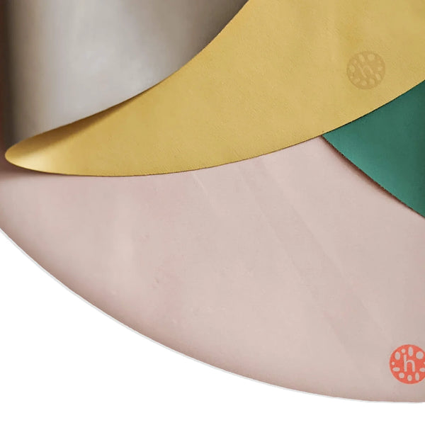 Activity & Floor Protection Mat made of Silicone Leather Roam Round Peach/Green