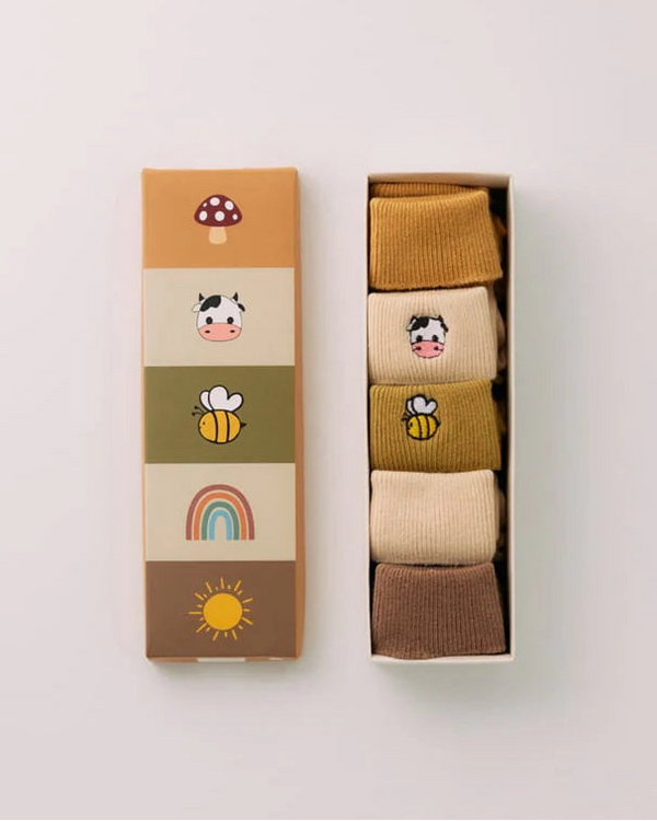 5-Pack Babysocken Animal Detail boxed