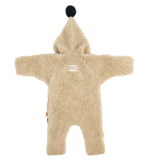 Snugglesuit Peanut von BINIBAMBA mit Kapuze und Bommel, Detailansicht