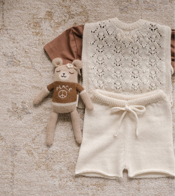 Knitted Toy Teddy Peace