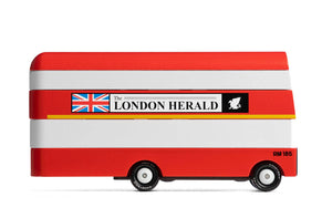 Candylab Toys Londoner Doppeldeckerbus aus Holz in Rot