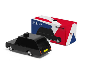 Schwarzes Londoner Taxi von Candylab Toys aus Buchenholz