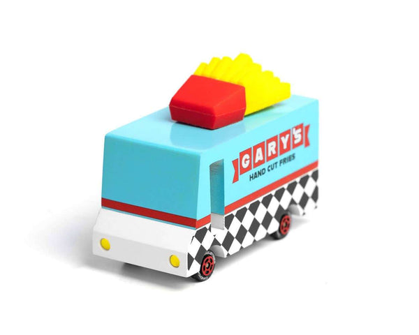 Roter Foodtruck Pommes Van von Candylab Toys aus Buchenholz