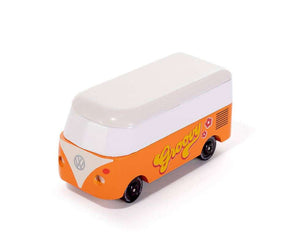 VW T1 Bulli in Orange von Candylab Toys aus Buchenholz