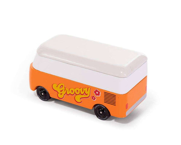 Holzauto VW T1 Groovy Orange von Candylab Toys, 8,4 cm lang