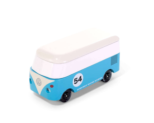 VW T1 Bulli in Rauchblau von Candylab Toys aus Buchenholz