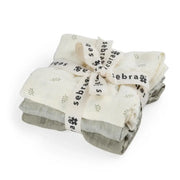 3-pack of muslin cloths Sophora Leaves