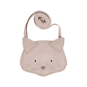Donsje Britta Classic Umhängetasche in Lilac Nubuk mit Katzenmotiv