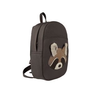 Donsje Sifo Kinderrucksack Raccoon Espresso – verstellbare Schultergurte