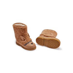 Donsje Wadou Winterstiefel Alpaca Beige – Paar von hinten