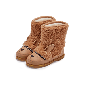 Donsje Wadou Winterstiefel Alpaca Beige – Schafwolle von oben