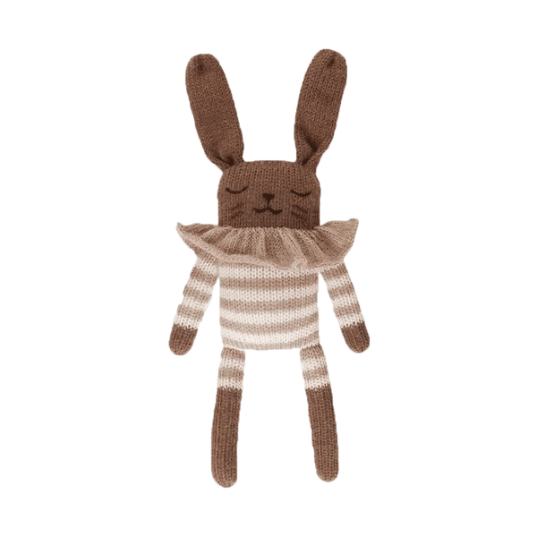 Main Sauvage Strickspielzeug Bunny Sand Striped Romper | Kuscheltier | Beluga Kids