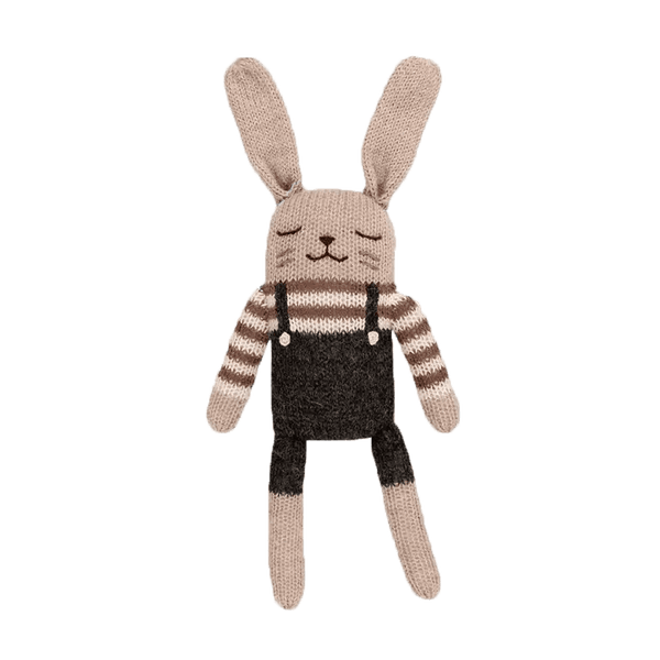 Strickspielzeug Bunny Black Overalls