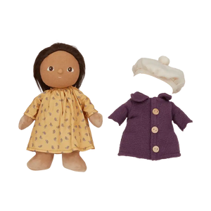 Olli Ella Dinky Puppe Lila Lavender mit weissem Barett