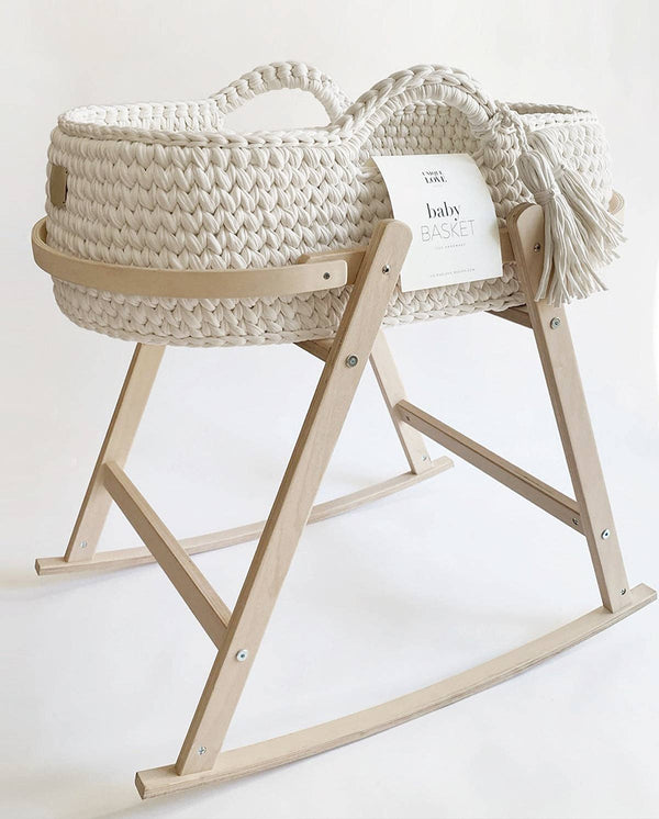 Cradle frame for baby basket natural