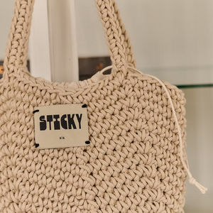 Sticky Sis Club Crochet Tasche Bone Innenraum