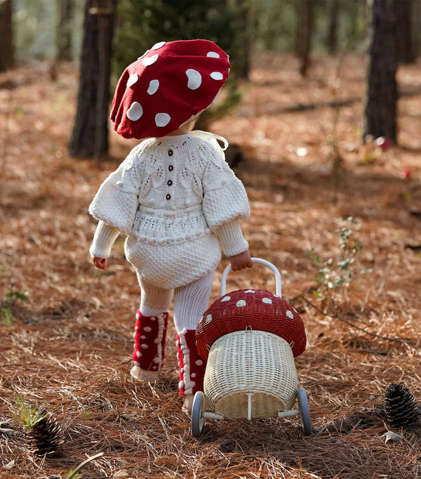 Rattan Mushroom Luggy Red