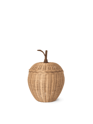 ferm LIVING Apple Korb klein aus geflochtenem Rattan, Ø 20 cm
