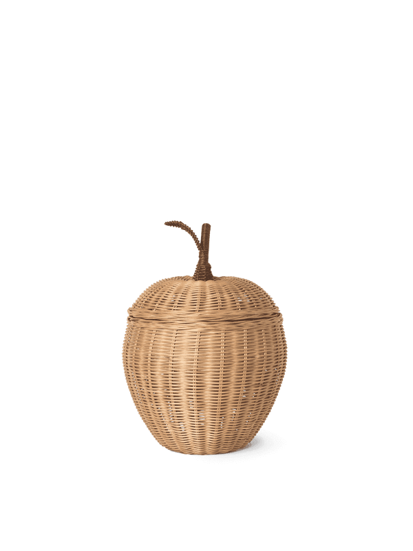 ferm LIVING Apple Korb klein aus geflochtenem Rattan, Ø 20 cm