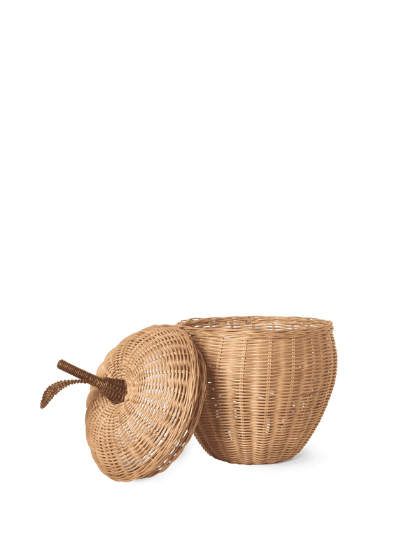 Kleiner Rattankorb Apple von ferm LIVING für Spielzeug und Decken