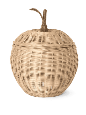 ferm LIVING Apple Korb Gross aus geflochtenem Rattan in Apfelform