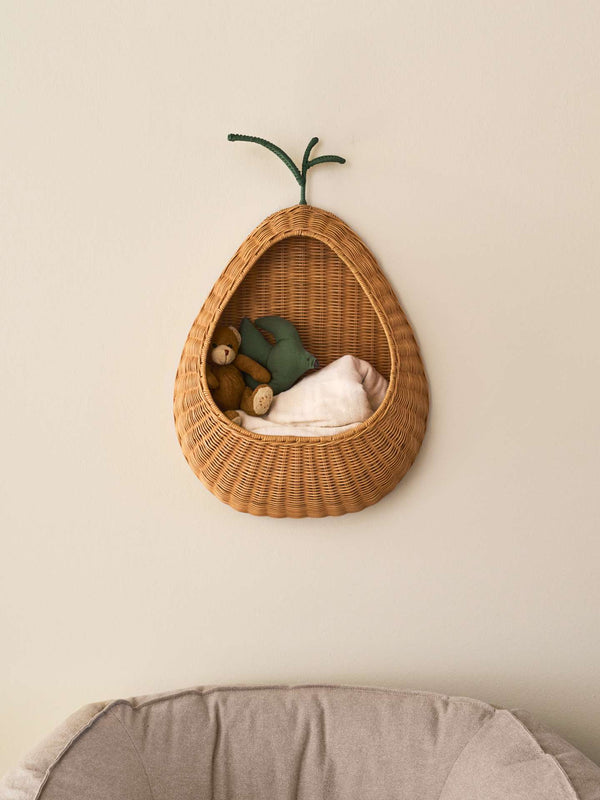 Geflochtener Pear Wandkorb von ferm LIVING, 45,7 x 68 cm