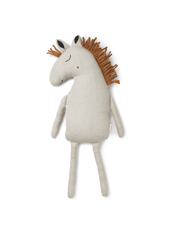 ferm LIVING Pferde Kissen Natural aus 100 % Leinen, 22 x 70 cm