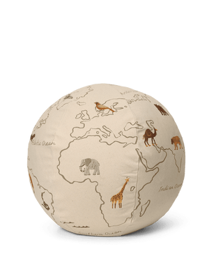 ferm LIVING Sitzpuff the World mit Weltkarte, Durchmesser 50 cm