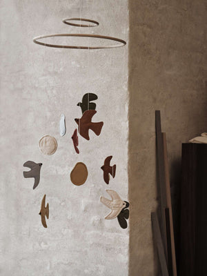 Vogel-Mobile Multi von ferm LIVING, 37 x 100 cm gross