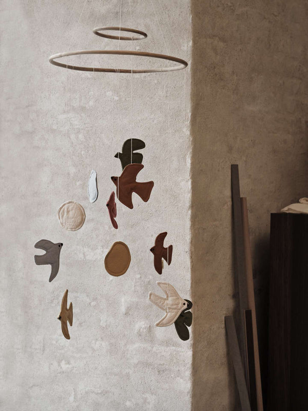 Vogel-Mobile Multi von ferm LIVING, 37 x 100 cm gross
