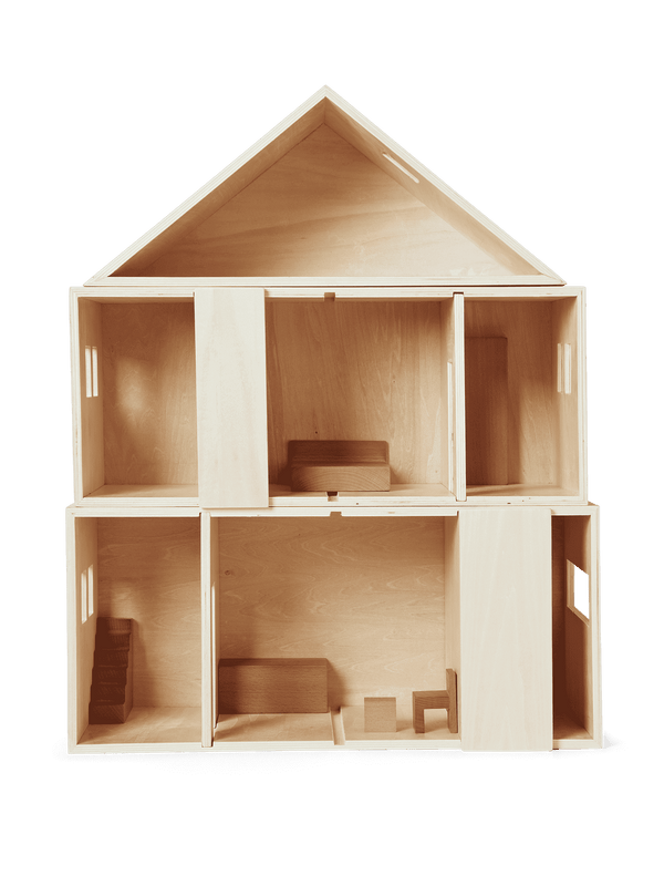 ferm LIVING Toro stapelbares Puppenhaus aus Holz in Natur