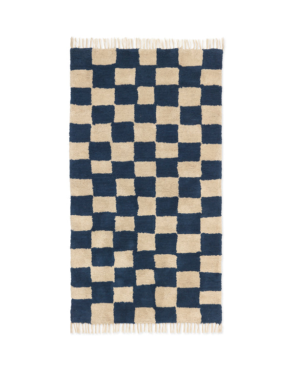 Waschbarer Teppich Mara Deep Blue/Warm Sand