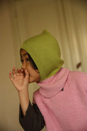 Hvid Balaclava Sturmhaube in Lime Pop und Cotton Candy, Grösse 3-5 Jahre
