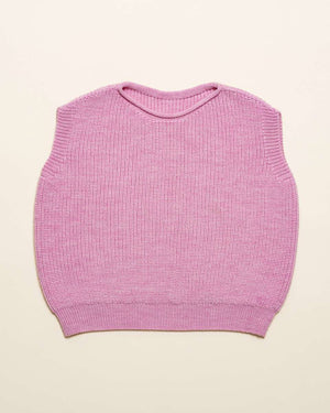 Hvid Merino-Weste Harvey in Cotton Candy aus 100 % extrafeiner italienischer Merinowolle