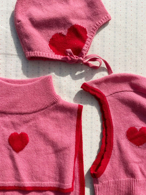 Strickmuster der Collette Mütze Pink im Detail
