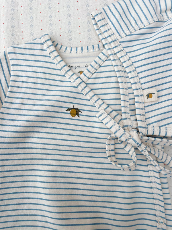 Body basique pour nouveau-né à rayures bleues