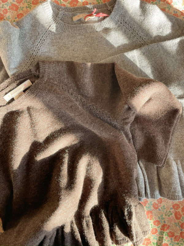 Pull tricoté Cathy marron chiné