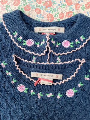 Rosier Pullover Ensign Blue aus Baumwolle, Wolle und Kaschmir