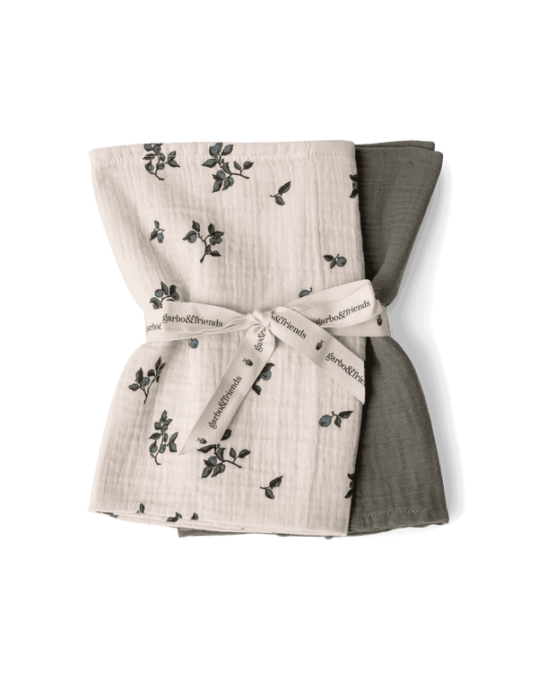 Garbo&Friends 2-Pack Musselindecke Klein in Blackberry, 60 x 60 cm