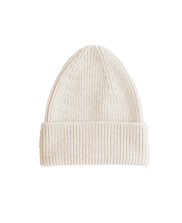Hvid Beanie Fonzie Cream aus extrafeiner Merinowolle