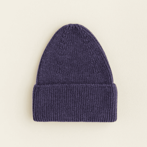 Hvid Strickmütze Beanie Fonzie Purple für Kinder