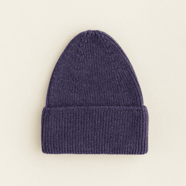 Hvid Strickmütze Beanie Fonzie Purple für Kinder