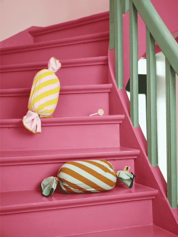 Bonbon-Kissen Pippi von Kids Concept in Rosa und Grün