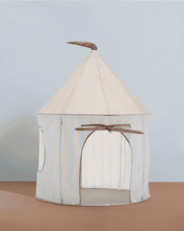 Kids Concept Spielzelt Streifen Hellblau – Eingang im Detail