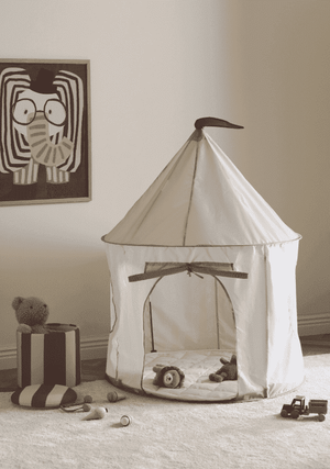 Hellblau gestreiftes Spielzelt von Kids Concept als Leseecke