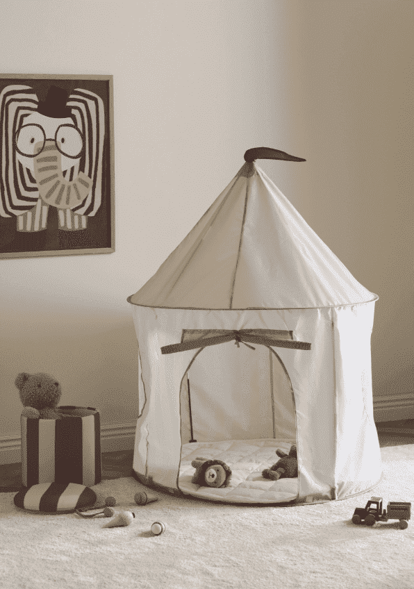 Hellblau gestreiftes Spielzelt von Kids Concept als Leseecke