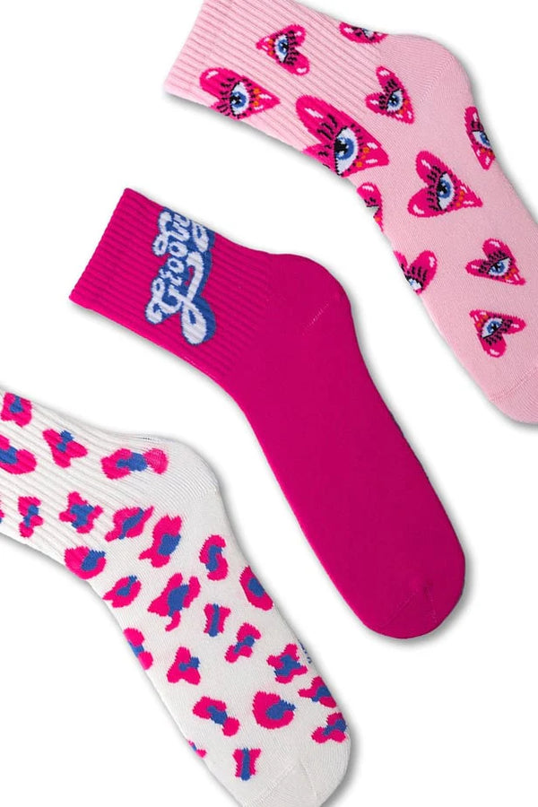 3-Pack Mädchen-Socken Boxed Heart Detailed